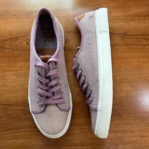 Frye Women's Shoes 9.5 M Lilac Canvas Low Casual Lace Up Sneakers Comfort Shoes
